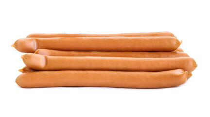 Fresh raw sausages isolated on white. Meat product