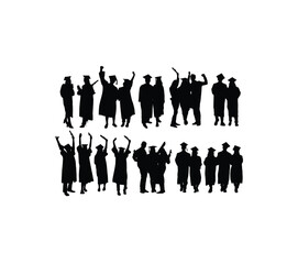 Happy Graduation Silhouettes, art vector design
