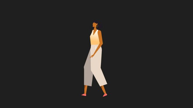 Girl Character walk cycle animation