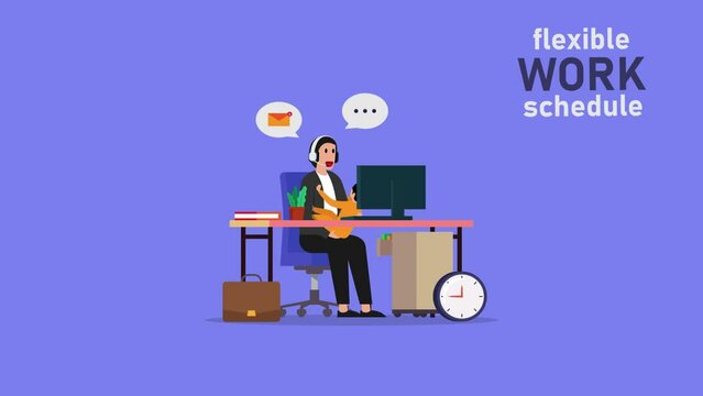 Customer service freelancer with child working on compute