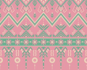 Ethnic ikat design. Seamless ethnic ikat pattern. ethnic ikat folk embroidery abstract art. design for clothing ,wrapping,carpet,wallpaper,fabric,textile and cover.