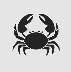 Crab silhouette. Logos. Crab isolated on gray background. crab illustration logo