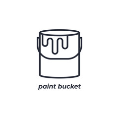 Vector sign paint bucket symbol is isolated on a white background. icon color editable.