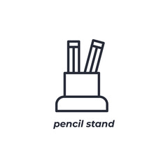 Vector sign pencil stand symbol is isolated on a white background. icon color editable.