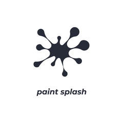 Vector sign paint splash symbol is isolated on a white background. icon color editable.