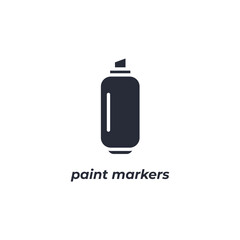 Vector sign paint markers symbol is isolated on a white background. icon color editable.
