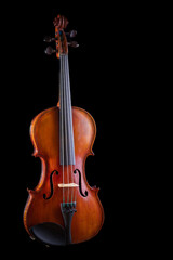 Fototapeta na wymiar Violin backlit with room for text
