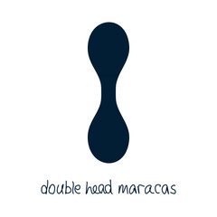 Fototapeta premium Hand drawn toy musical instruments for kids. Flat vector maracas silhouette illustration