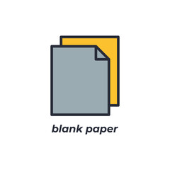 Vector sign blank paper symbol is isolated on a white background. icon color editable.