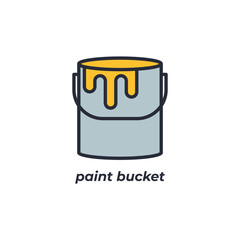 Vector sign paint bucket symbol is isolated on a white background. icon color editable.