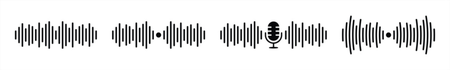 sound wave icon set. music sound wave icon. record sound wave icon sign symbol collections, vector illustration