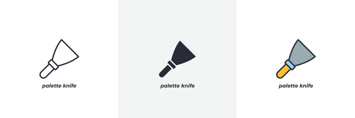 palette knife icon. Line, solid and filled outline colorful version, outline and filled vector sign. Idea Symbol, logo illustration. Vector graphics