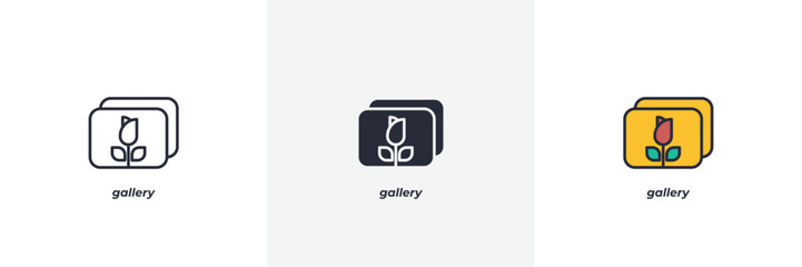 gallery icon. Line, solid and filled outline colorful version, outline and filled vector sign. Idea Symbol, logo illustration. Vector graphics