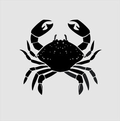 Crab silhouette. Logos. Crab isolated on gray background. crab illustration logo