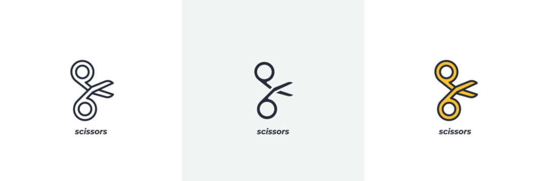 scissors icon. Line, solid and filled outline colorful version, outline and filled vector sign. Idea Symbol, logo illustration. Vector graphics - Powered by Adobe
