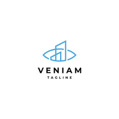 Obraz premium Eye property vision real etate logo vector icon design template