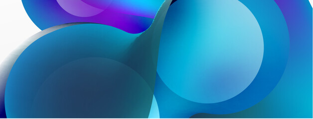 Fluid abstract background, round shapes and circle flowing design for wallpaper, banner, background or landing