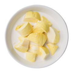 Ripe durian fruit in coconut milk, Thai dessert 