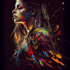 Obraz premium Artistic picture of woman - Generated by AI 