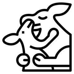 kangaroo line icon style