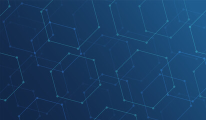 abstract lines and dots connection technology background digital data connection and big data concept