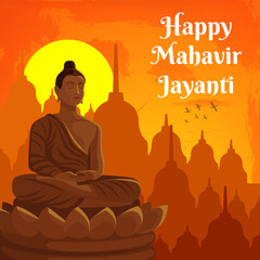 illustration Of Mahavir Jayanti