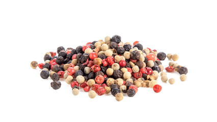 Mixed of peppers hot, red, black, white isolated on transparent png