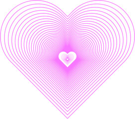 Pink line art heart shape, vector illustration