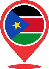 Obraz premium South Sudan pin map location 20230311100