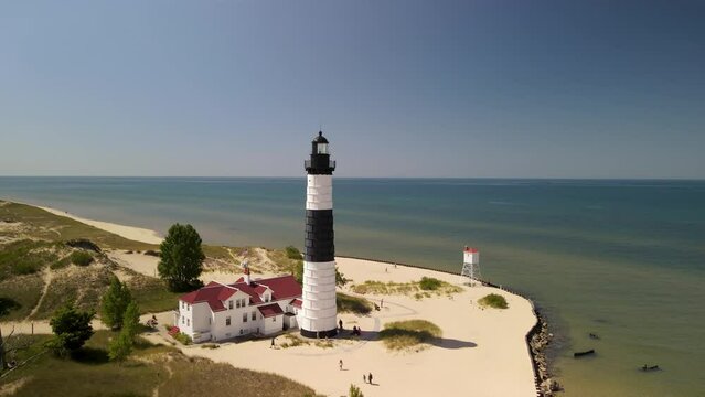 Historic Big Sable Point Lighthouse at Ludington state park in Michigan.