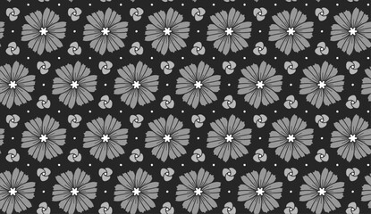 Geometric ethnic pattern seamless flower color oriental.
seamless pattern.Design for fabric,curtain,black background, carpet, shawl,clothing,wrapping, Batik,fabric,handkerchief,Vector illustration. - obrazy, fototapety, plakaty