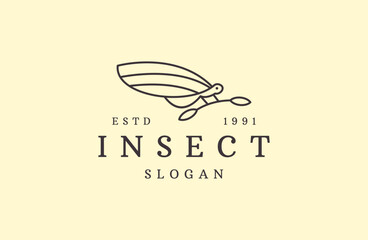 outline of a Insect logo  vector illustration .