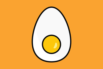 Boiled egg icon illustration. icon related to food. Two tone icon style, lineal color. Simple vector design editable