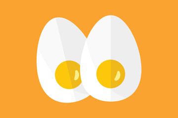 Boiled egg icon illustration. icon related to food. Flat icon style. Simple vector design editable