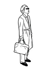 man walking casual style street wear man hand drawn art illustration