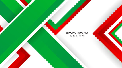 Modern green red and white background