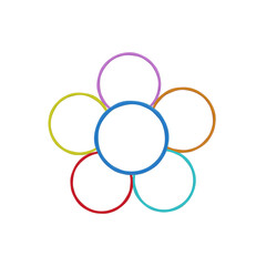 3D illustration : Circular infographic, flower shape frame diagram, Chart in plasticine, clay doh, play doh, polymer clay texture, plasticine effect isolated on white background