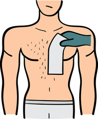 Fototapeta premium Chest wax decorative design element for website, presentation, flyer, brochure, printing, application. illustration style