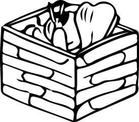 fruits and vegetables sketch