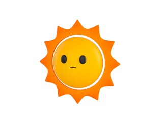 Fototapeta premium Cartoon Sun Character in 3d rendering