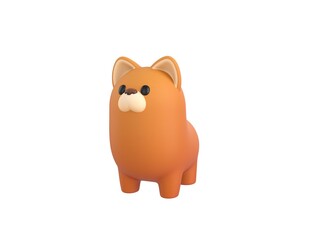 cartoon dog character in 3d rendering