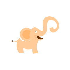 A cartoon elephant with a big pink ear.
