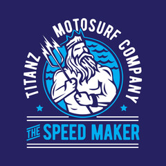 Titan God Motosurf Company Logo Emblem Design