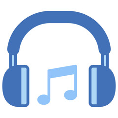 listen music with headphone illustration