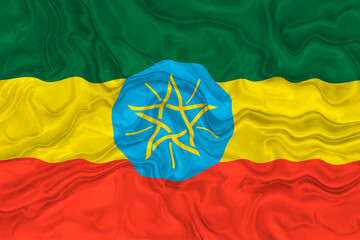 National flag of Ethiopia. Background  with flag of Ethiopia.
