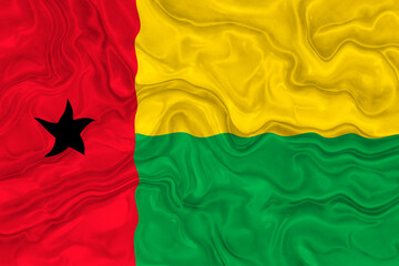 National flag of Guinea-Bissau.  Background  with flag of Guinea-Bissau.
