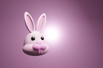 cute bunny head on background.