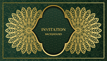 Decorative golden floral ornamental mandala design background. Arabesque style greeting and invitation card. Decoration, Decorative, Ornament, Ornamental, India, Indian, Arabic, Damask, Asian, Turkish