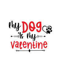 Dog Valentine's Day SVG Bundle, Valentine's Day Dog Quotes, Dog Bandana Svg Bundle, Valentine Dog SVG Bundle