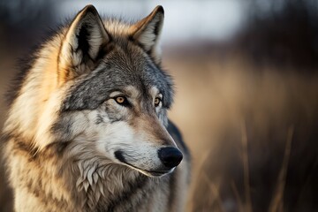 Obraz premium canis lupus, canis lupus, gray wolf. Generative AI